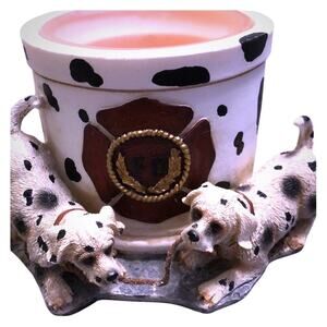 Vanmark Red Hats of Courage Dalmatians Candleholder FireFighter